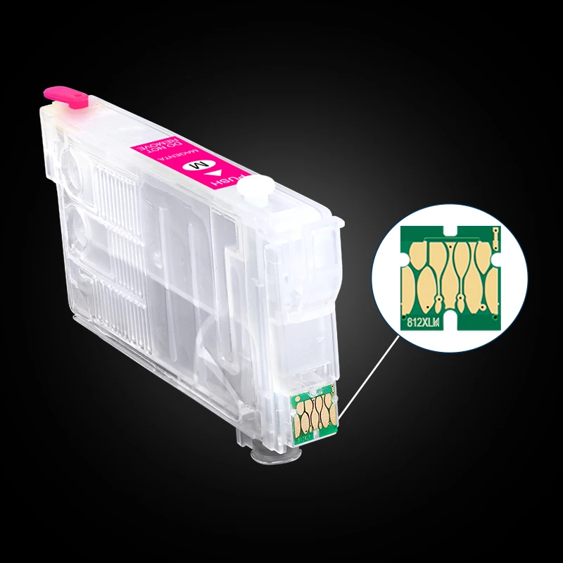T812XL T812 Refillable Ink Cartridge With Chip 812XL for Epson WF-3820 WF-3825 WF-4830 WF-4835 WF-7840 WF-7820 EC-C7000 Printer printer supplies,ink cartridge,inkjet ink cartridge