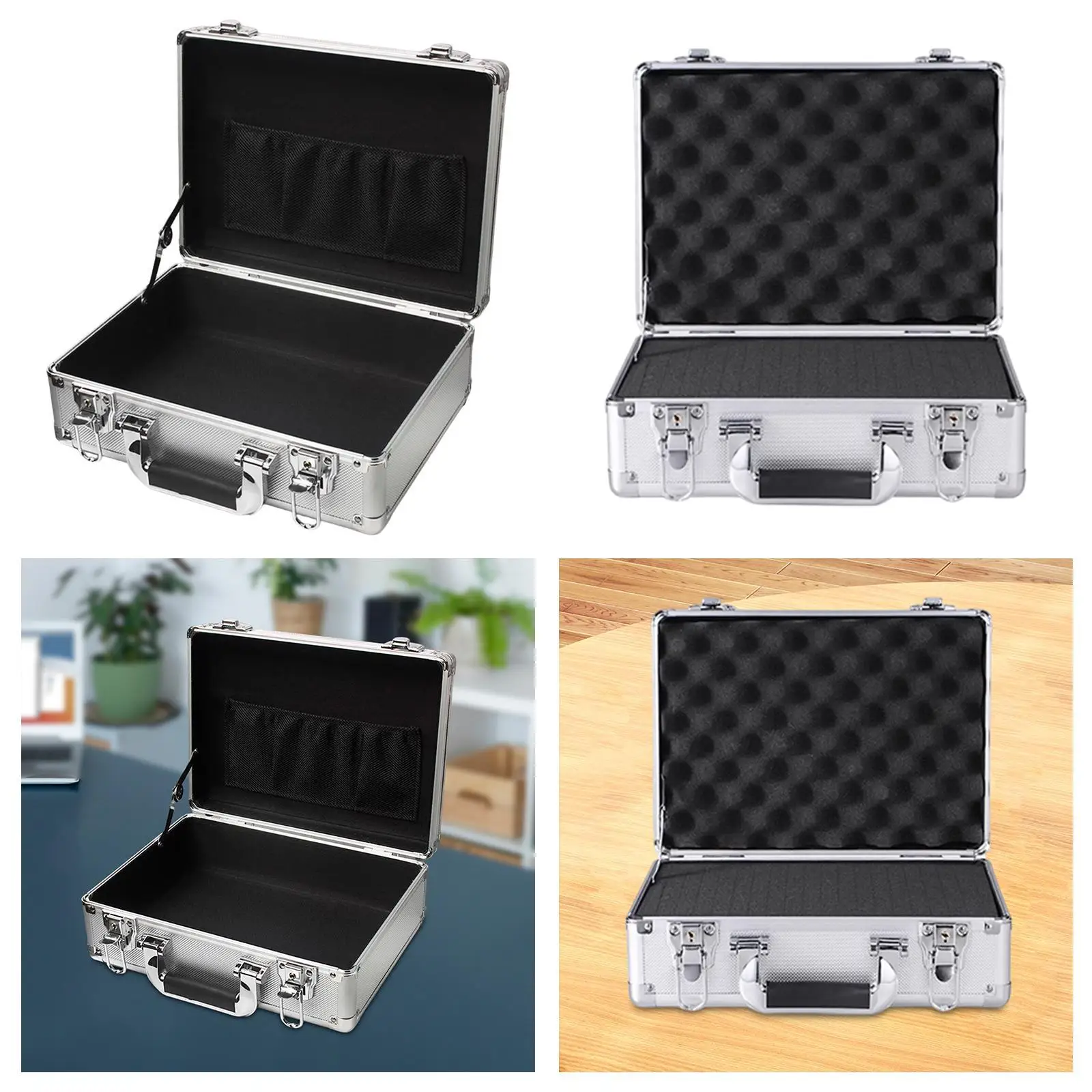 Aluminum Alloy Case Secure Document Storage Box Hard Briefcases Storage Case Portable Tool Case for Travel Men Tools Equiment 3