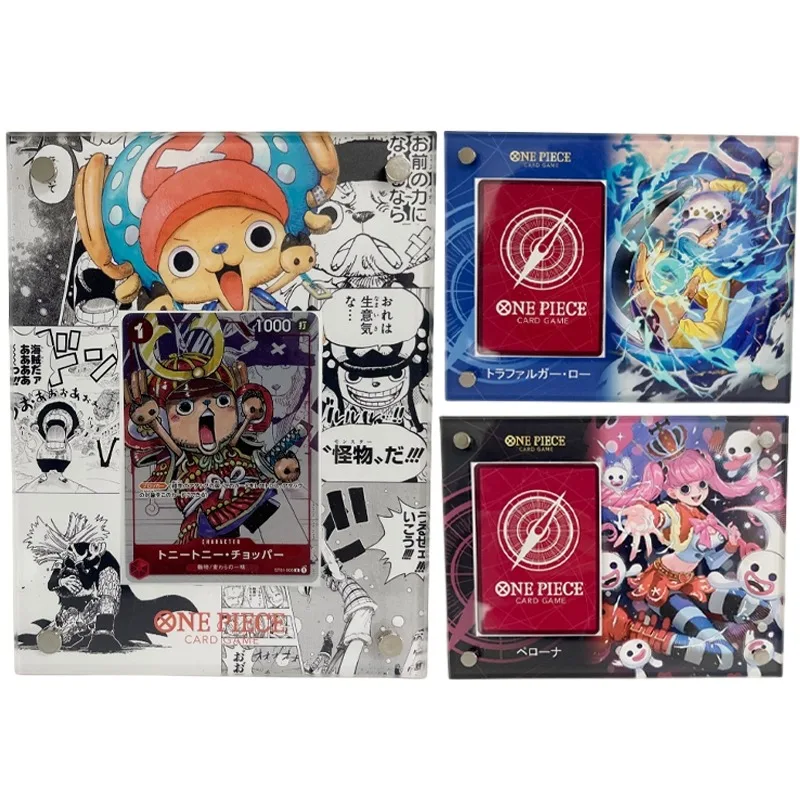 

ONE PIECE Chopper Law Perona Animation Characters Acrylic Card Brick Anime Classics Game Collection Cards Display Stand Toy