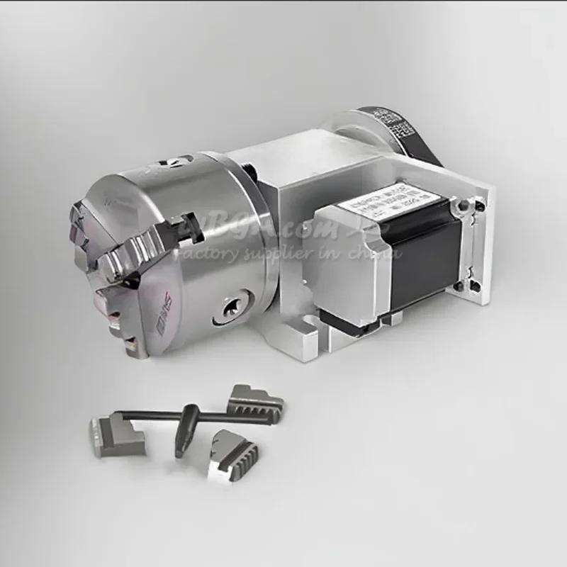 K5M-6-80A CNC 로터리 A-축(척 포함) 80mm 3/4 죠 인덱싱 헤드(CNC 라우터 밀링머신용) 57mm Nema23 모터 6:1