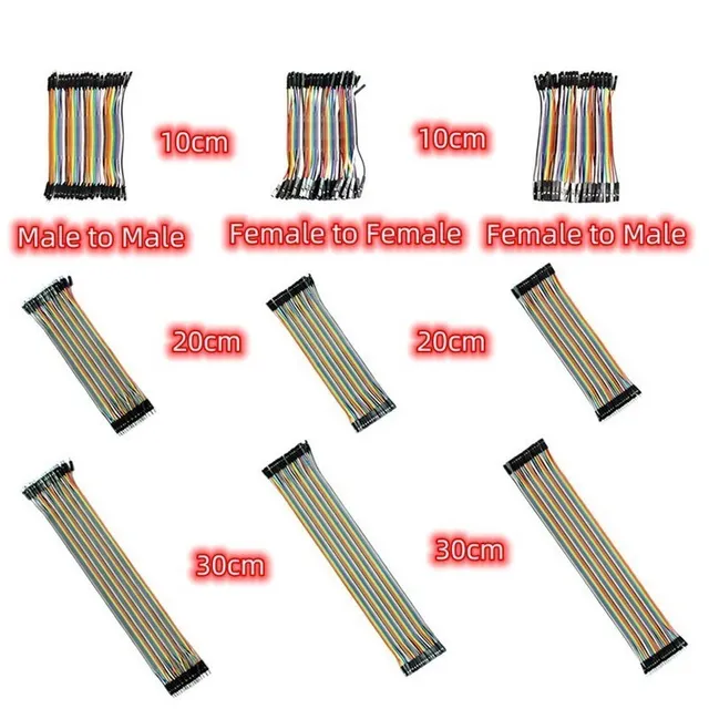 Cavi Dupont Per Arduino - 120 Pezzi, 30cm, Multicolore, M/M, M/F, F/F - Foto 6