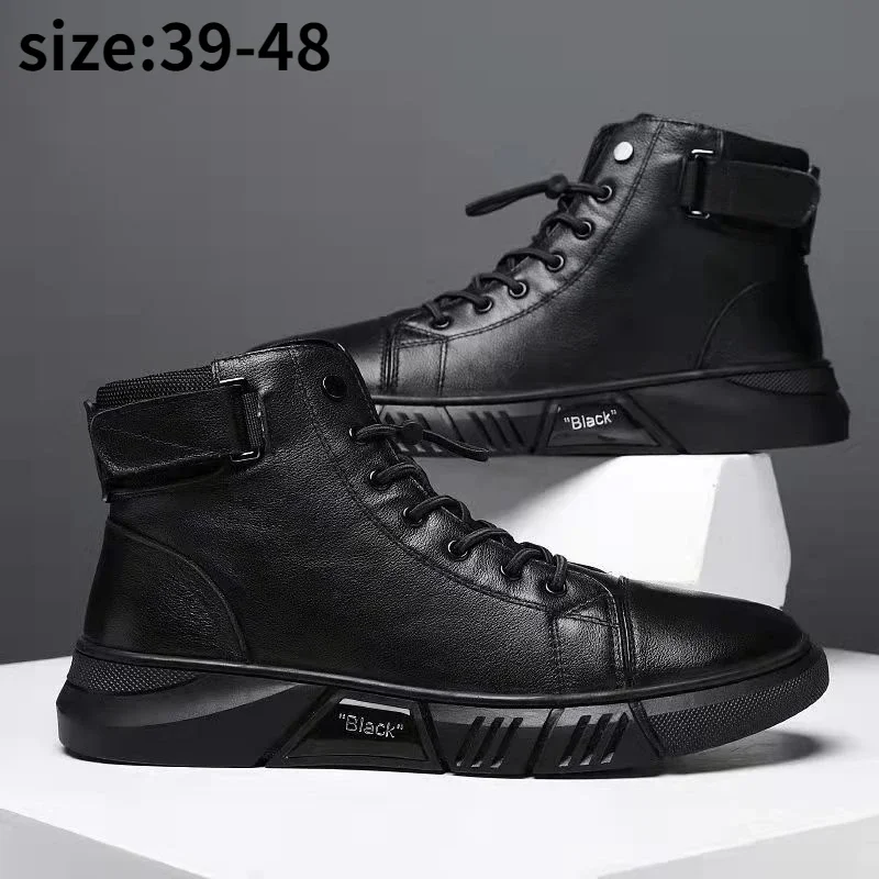 VogeLuxe | Men’s High Top Utility Boots with Strap Detail