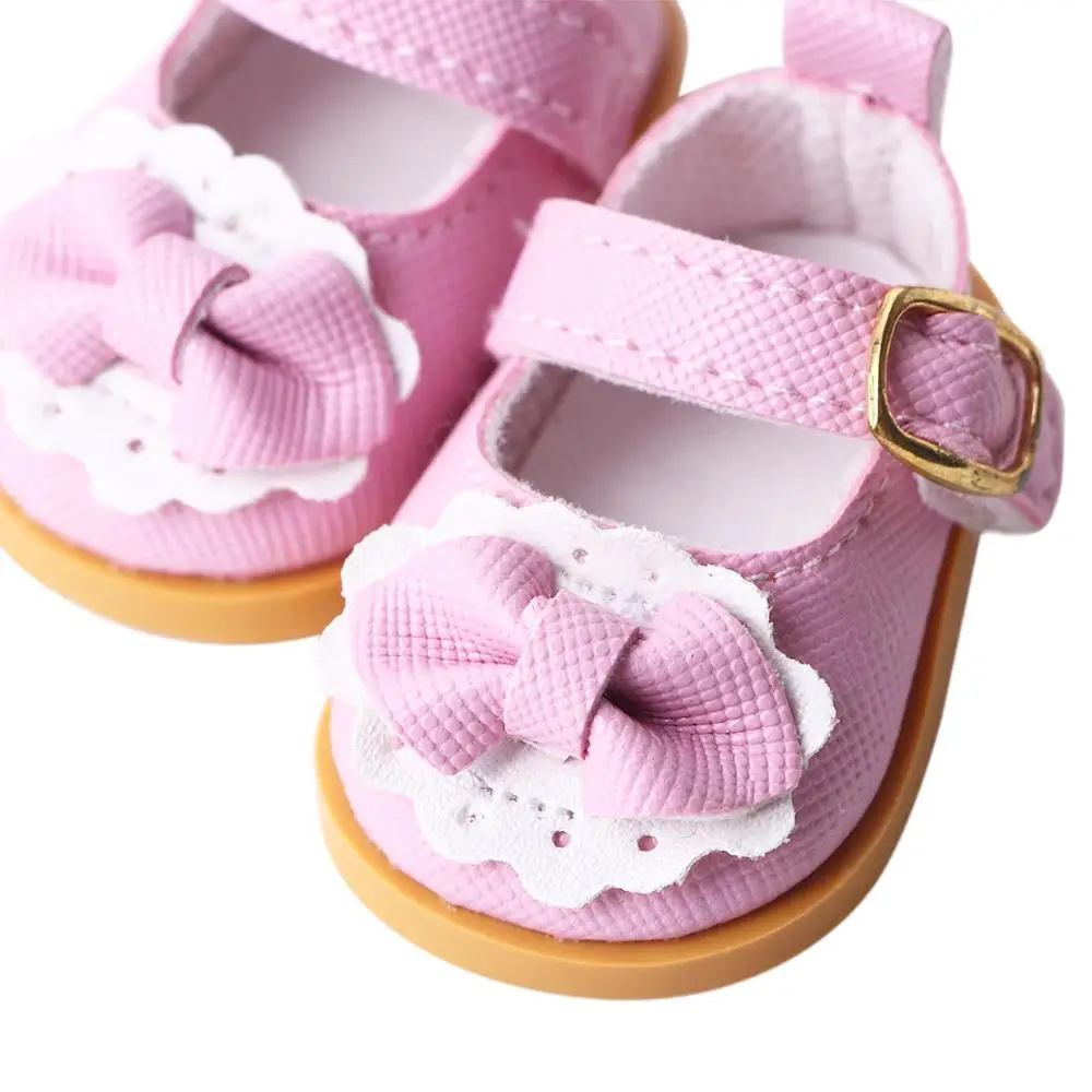 Dolls Accessories Handmade Boots 5.5cm Bow Decorate Cotton   Casual Shoes  Leather Shoes Mini Bow Shoes  Shoes