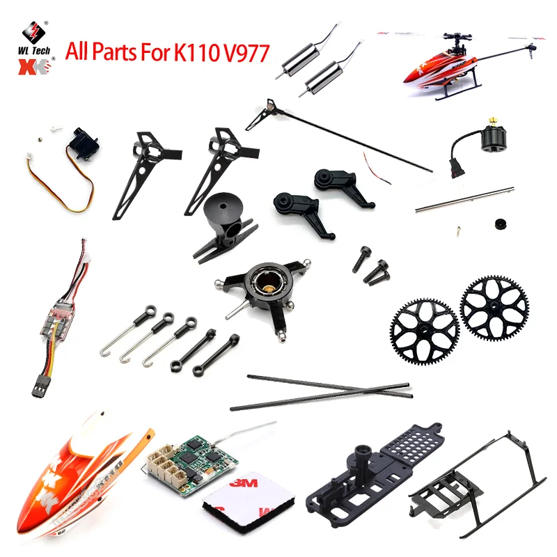 Wltoys xk k110 rcヘリコプターアクセサリー,ブレーキローターヘッド付きギア,ブラシレスモーター,k110sアップグレードパーツ用サーボ