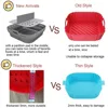 Silicone Air Fryer Tray with Divider Plate Reusable Non-Stick Baking Mat for Oven  Fried Chicken Dishwasher-Safe 4