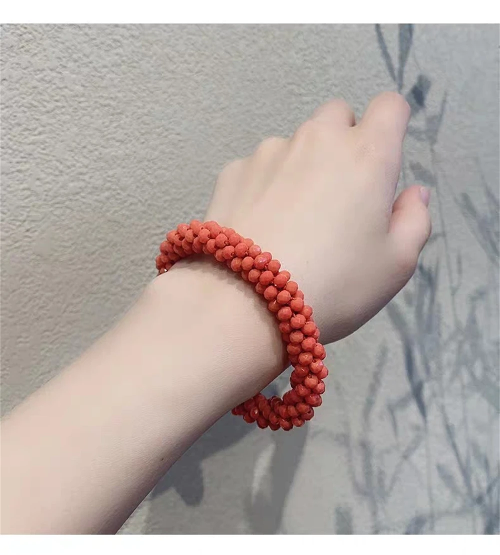 Neue Glitter Kristall Perlen Haar Seil für Frauen Pferdeschwanz Scrunchies Elastische Haarbänder Perlen Gummi Haarband Haar Zubehör – Detail 6