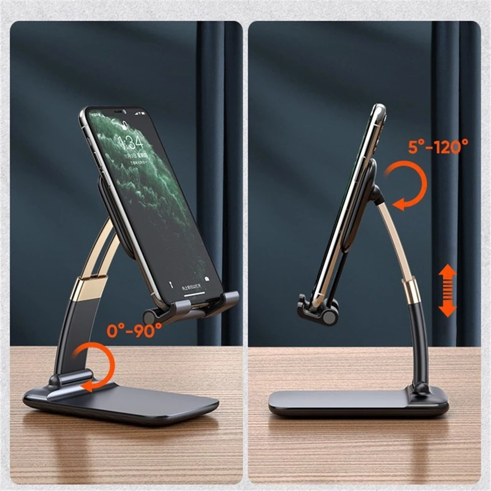 2022 Metal Desktop Tablet Holder Table Cell Foldable Extend Support Desk Mobile Phone Holder Stand For iPhone iPad Adjustable