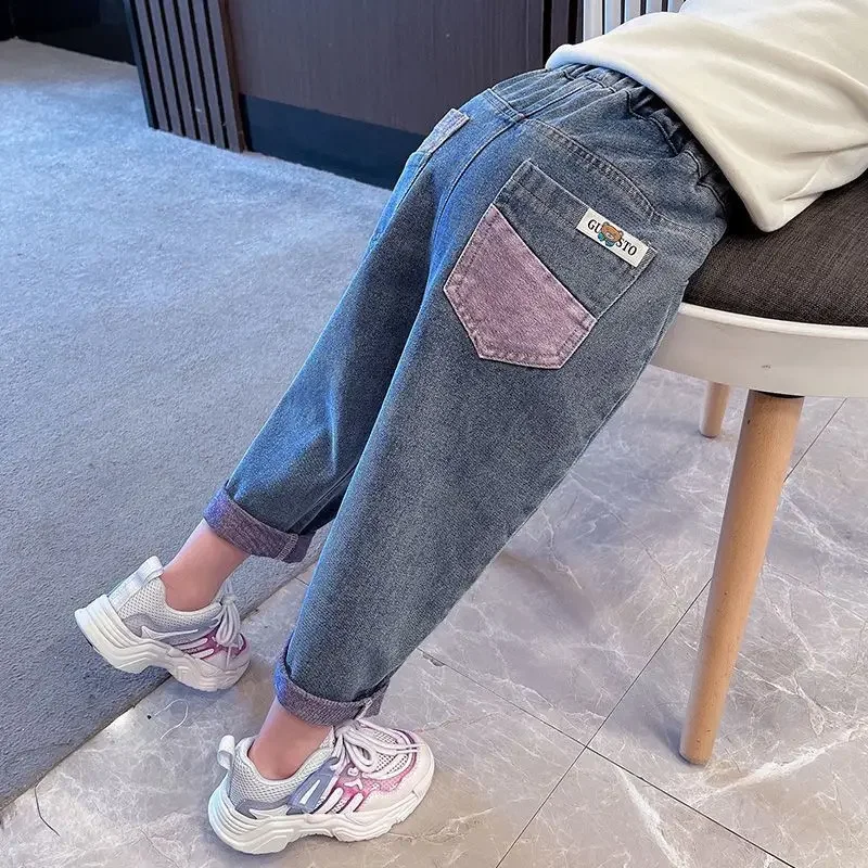 2024 moda ragazze bambini pantaloni in Denim adolescenti pantaloni per bambini Casual abbigliamento per bambini primavera autunno Babys Jeans per ragazze 3-10 anni