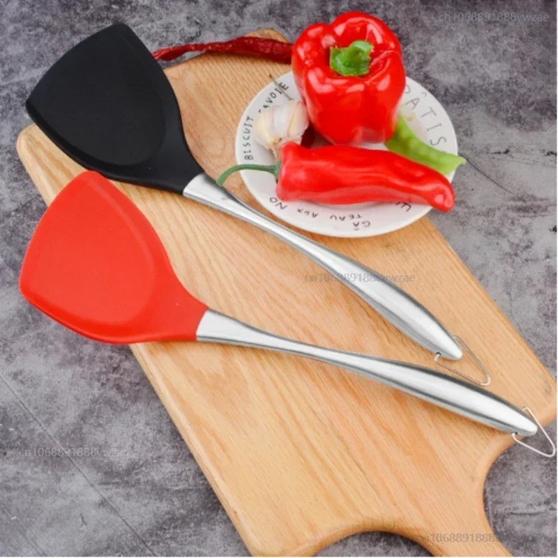 

BBQ Silicone Wok Spatula Stainless Steel Cooking Turner Non-Stick Shovel Heat-Resistant Handle Turner Kitchen Accessories