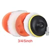 3/4/5 Inch Drill Car Polisher Wool Car Polishing Sponge Pads Kit Reusable Polishing Machine Wax Pads Buffing Waxing Clean Polish 6