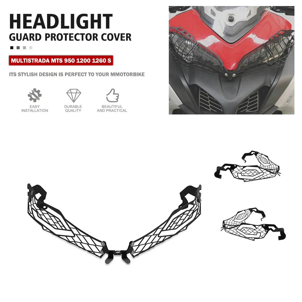 

Headlight Protector Guard For DUCATI MULTISTRADA MTS 950 1200 1260 S GRAND TOUR ENDURO PIKES PEAK Head Light Protection Cover