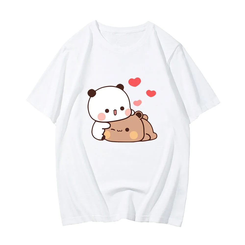 

Cartoon Panda Bear Bubu and Dudu T-Shirt 100% Cotton Men/Women Tops Kawaii Printed Harajuku Ullzang Tees O-Neck Soft Tops