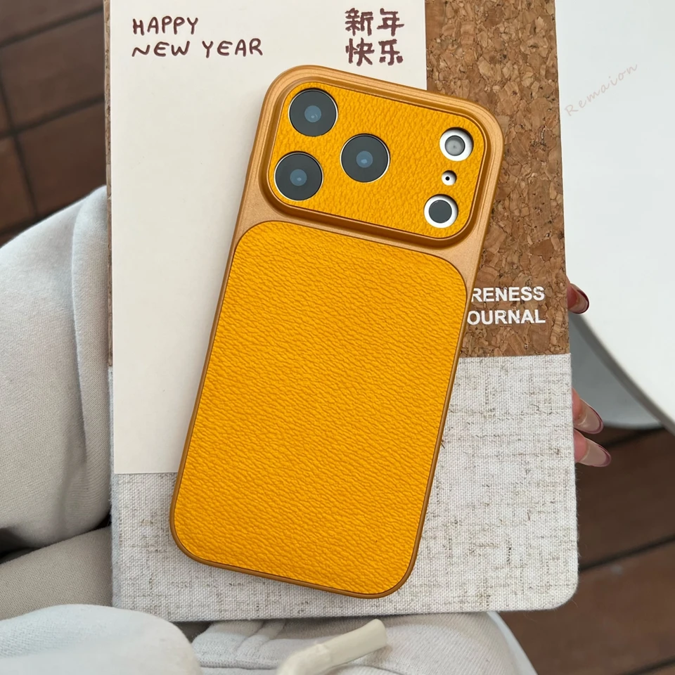 Candy Leather Shockproof Phone Case with Big Window Design