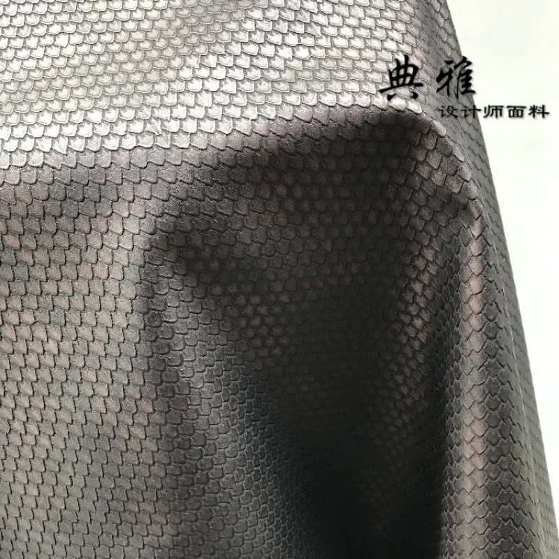 Bronze Imitation Dragon Scale Pattern Ancient Costume Theatrical Stage COSPALY Armor General Soldier Fabric