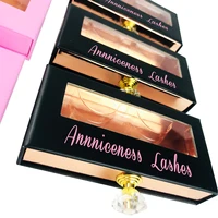Lashes Box Case Wholesale Lash Cases Packaging Bulk Square Eyelash Case New Custom Pink Black Eyelashes Box Package With Logo 2