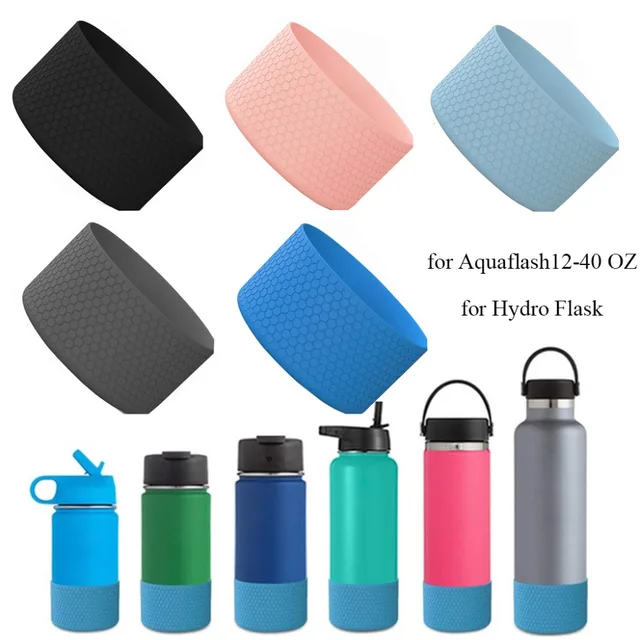 For Aquaflash HydroFlask And More 12-40 oz Anti-Slip Bottle Bottom Sleeve Cover Hexagon Texture Water Bottle Pad Protective Case 2