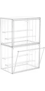 LXLXXL Acrylic Display Case For Collectibles 3 Layer Adjustable Figure Display Case With Magnetic...
