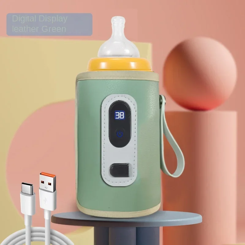 Bottle Warmer Milk Bottle Heater Portable Baby Milk Warmer Digital Display USB Universal Heater