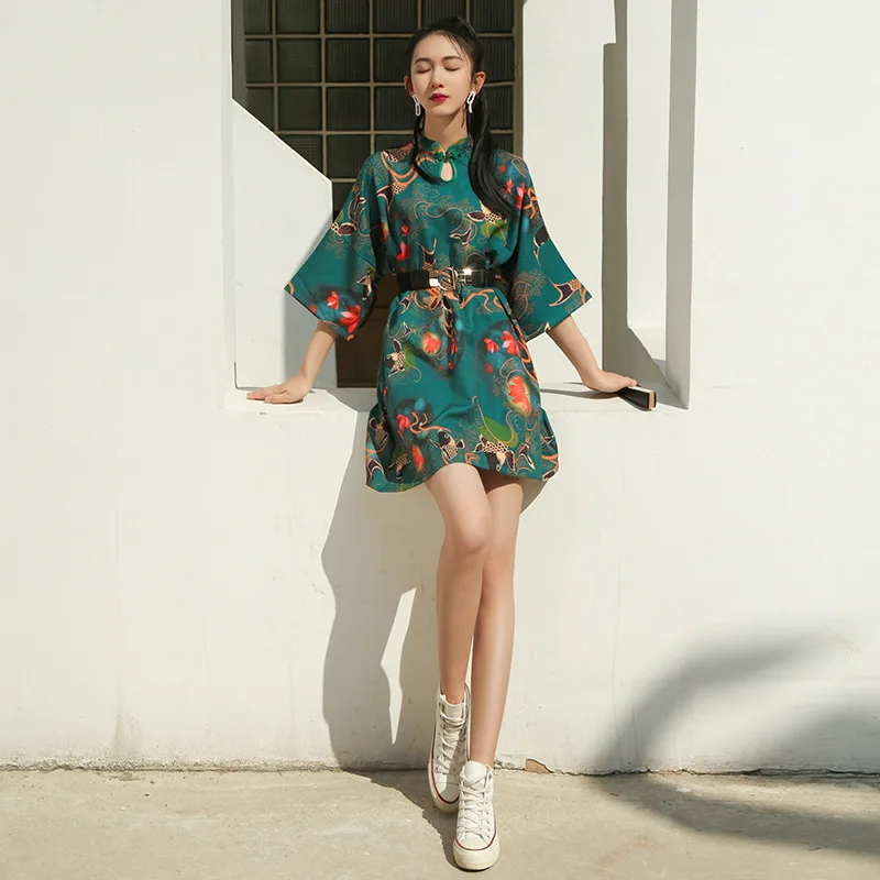 New Chinese Traditional Dress Y2K High Street Women Improved Qipao Chinese Loose Cheongsams ципао 치파오 Vestidos Para Mujer chinese dress