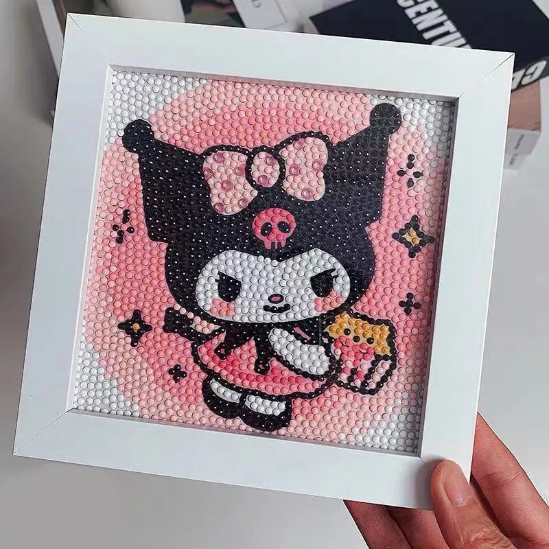 Pintura de diamante Kuromi de dibujos animados, marco completo de diamantes  hecho a mano, pintura de diamante artesanal, regalo para niños - ...
