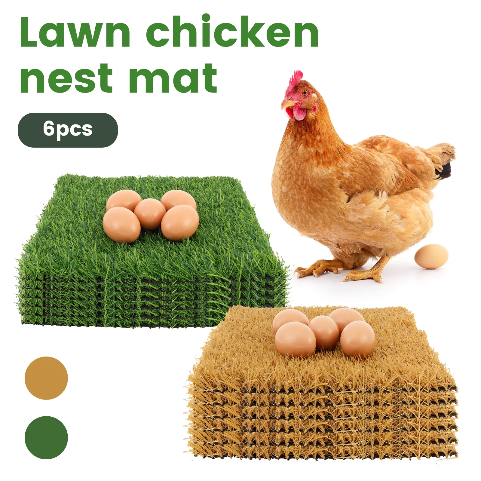6PCS/Set Chicken Nesting Pads 12inch Square Chicken Laying Pads Nonslip ...