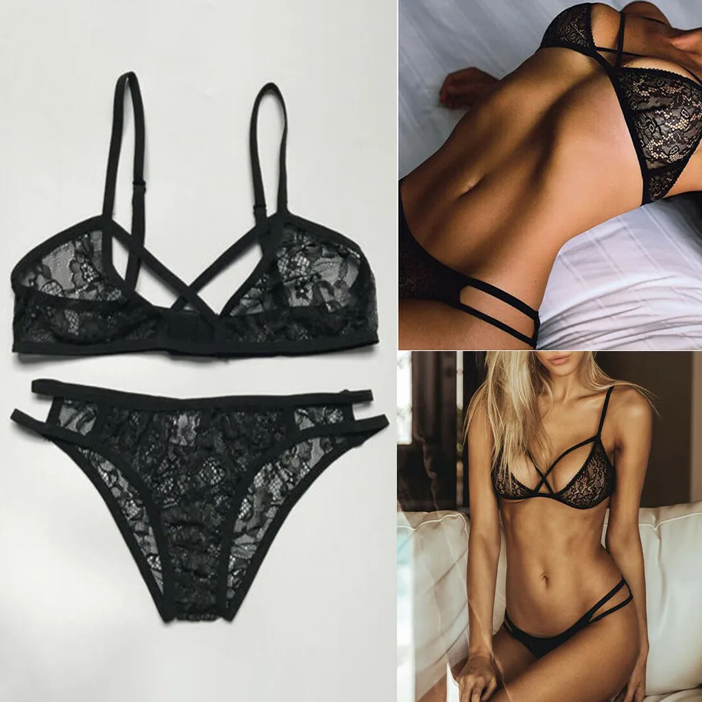 Female Underwear Sexy Lingeries For Woman Outfit Lace Spandex Sexy Up Bra Panties Sleepwear Underwear Set Woman Clothing