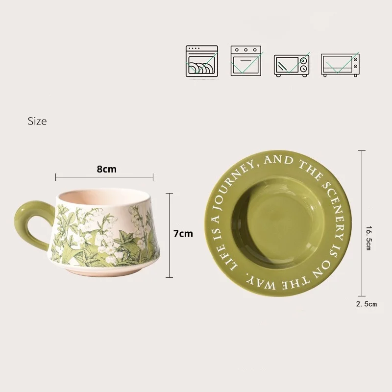 أكواب قهوة سيراميك مرسومة باليد