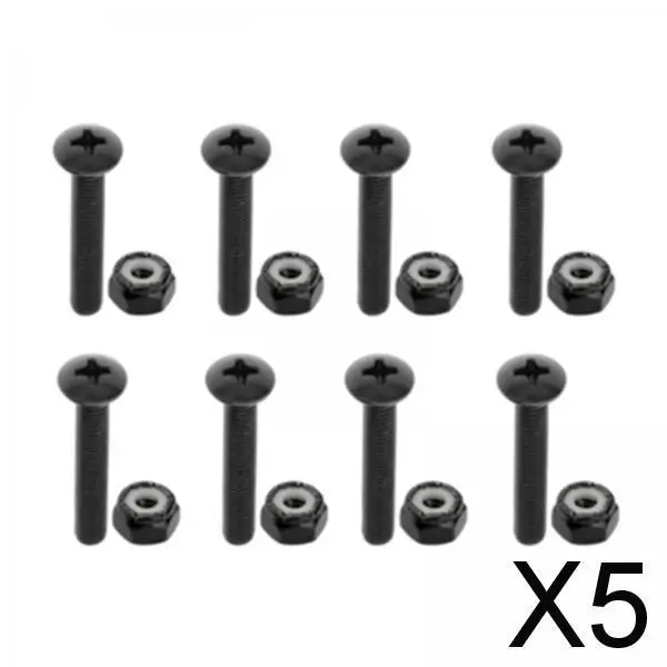 

5xReplacement Longboard Skateboard Mounting Hardware Screws Black_35mm_8pcs