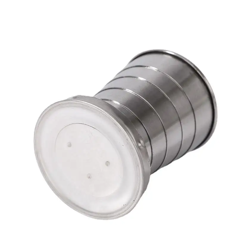Stainless Steel Travel Carry-On Outdoor Wine Glass Portable Telescopic Water Cup Folding Wine Teacup Large Small And Medium-Size folding cup