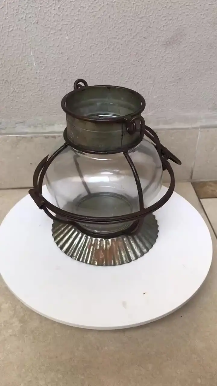 Винтажный металлический стеклянный подсвечник fjsmjnyqm