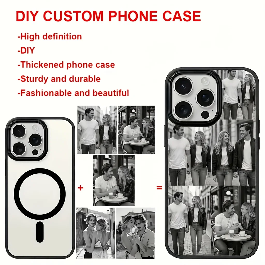 Personalized Magnetic Photo Phone Case - Custom Couples Design