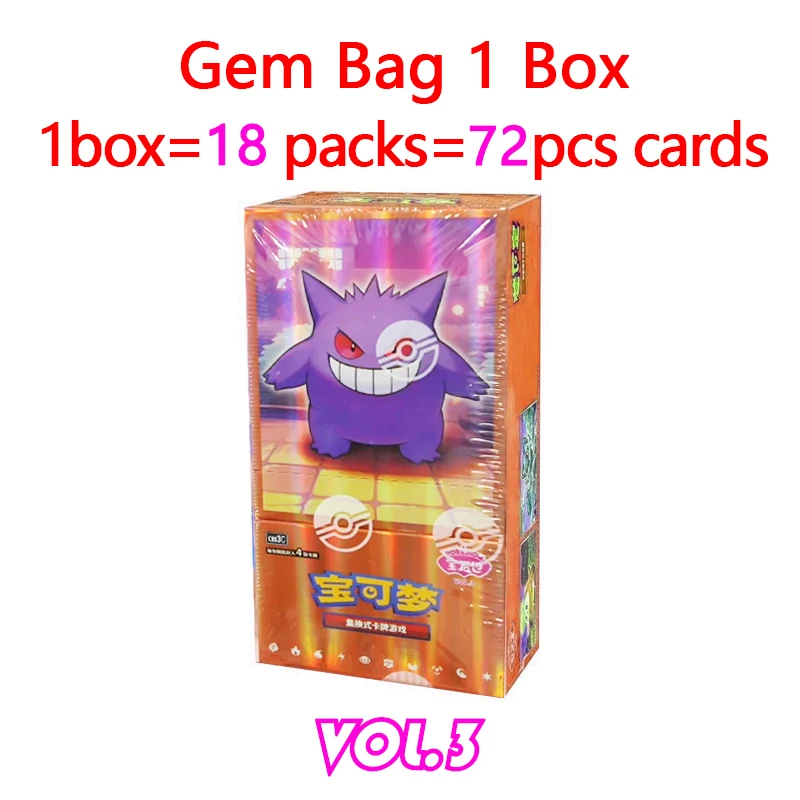 Original Pokemon gempack Cards Vol.4 Vol.3 Vol.2 Vol.1 Trading PTCG Bag Gem Box Deck Sprigatito Eevee Pikachu Gengar Card Gift