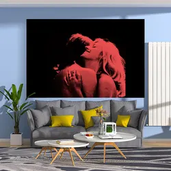 QdDeco TV Girl Albums Who Really Cares Wall Poster Tapestry Trippy Couple Lover Wall Hanging Carpet Aesthetic Room Decorative
