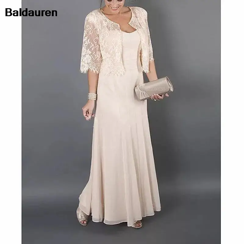 Mother Of The Bride Dresses Jacket Lace Long Wedding Guest Dress Half Sleeves Big Size Mother Of The Groom customized mother bride dresses,women party dresses