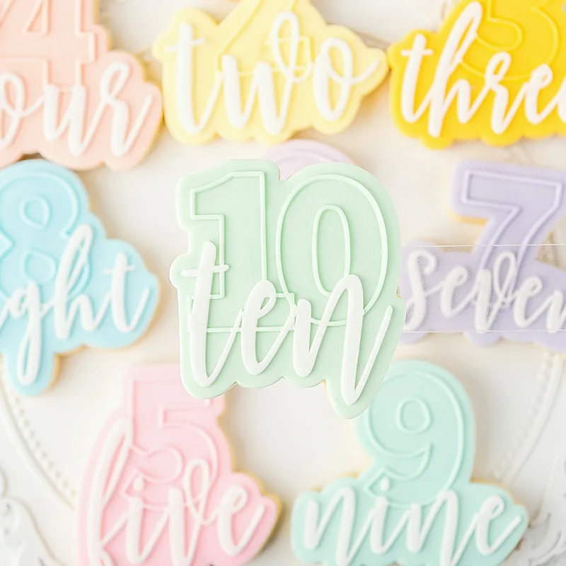 Letter Number Acrylic Cookie Cutter Reverse Stamp Embosser Fondant Mould Baking Tools Biscuit Pastry Craft Cake Decoration cookie cutter cookie mould fondant cutter cookie printing mold baking mold cookie maker press kit baking decorating tools