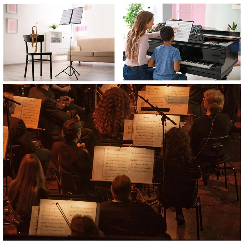 Sheet Music Folder, 60 Pages, Sheet Music/Holder,Fits Letter Size A4, Writable & Detachable Choir Folder (Black