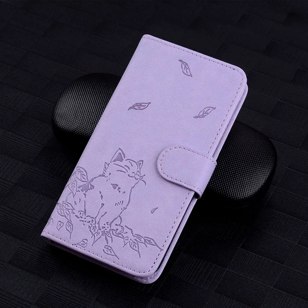 Adorable Cat Leather Flip Wallet Phone Case