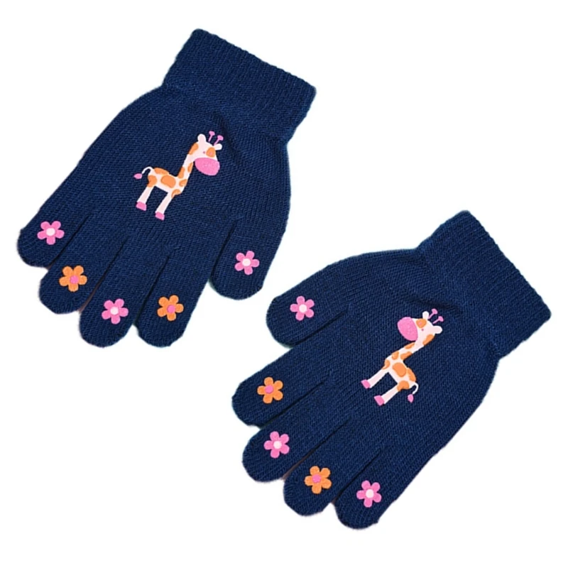 Winter Mittens Warm Knitted Gloves with Cartoon Pattern Crochet Thick Mitten for Kids Boy Girl Children(for Age 4-8Year)