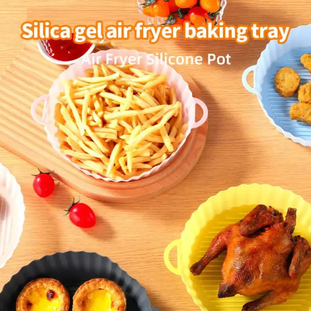 Air fryer liners Multipurpose Air Fryer Pad Silicone Air Fryer Liners Accessories Cake Baking Pan Round Insulation Pad Tray