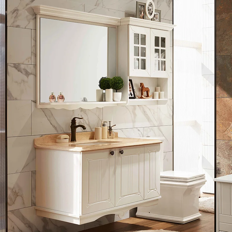 Factory Direct Manufacture Modern Lacquer Solid Wood Bathroom Cabinet