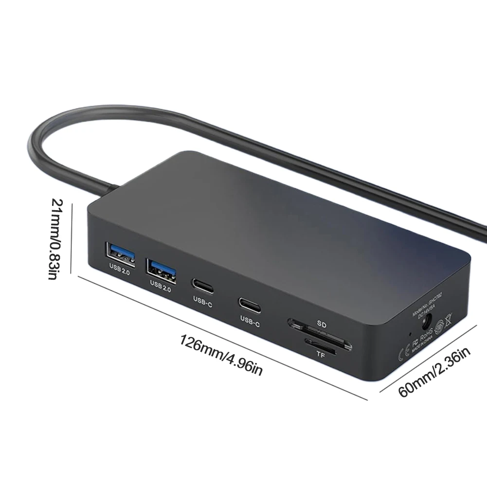 서피스 도크용 11 in 1 파워 포트 타입 C 허브 (3개 USB 포트 + 2개 USB C 포트 PD 100W + 5Gbps 데이터 100Mb/s LAN) 서피스 랩탑 5 호환