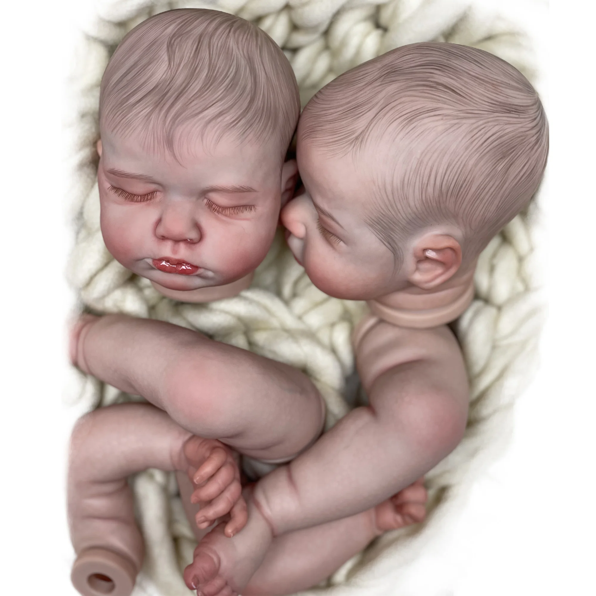 45CM Loulou Bebê Reborn Doll Kits Genesis Artist Paint Sleeping