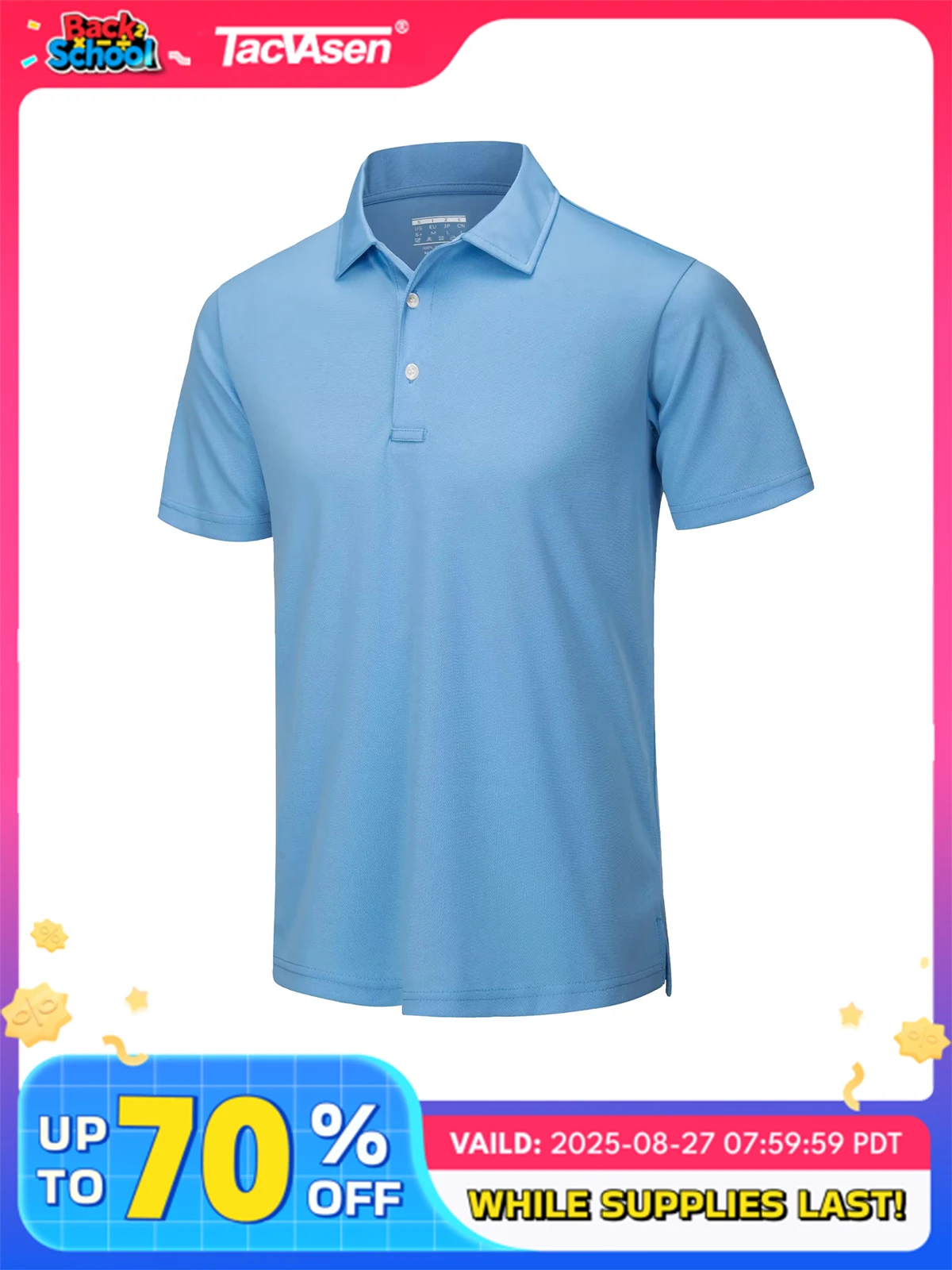 TACVASEN Summer Casual T-shirts Mens Short Sleeve Polo Shirts Button Down Work Shirts Quick Dry Tee Sports Fishing Golf Pullover