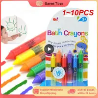 1~10PCS Children's Crayon Suit Non-toxic and Safe Food Color Wax Paintbrush Can Be Wiped   Bath Toys for Kids  Kids Toys 1