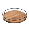 Durable Wooden Turntable Wooden Rotating Tray Rustic Wooden Turntable Tray Set for Kitchen Bathroom for Pantry for Soap 4