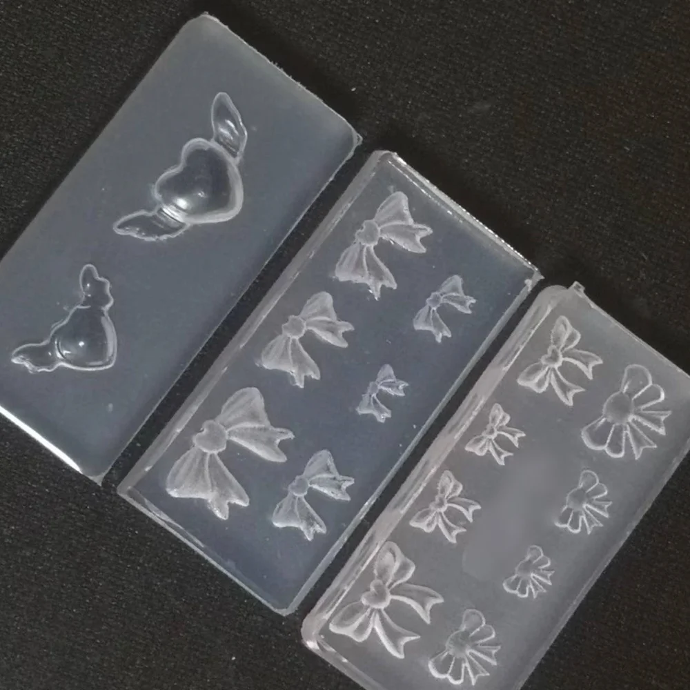Nail art Valentine Loving Heart Wings Bowknot Silicone Mold DIY Manicure Deco Tools 5