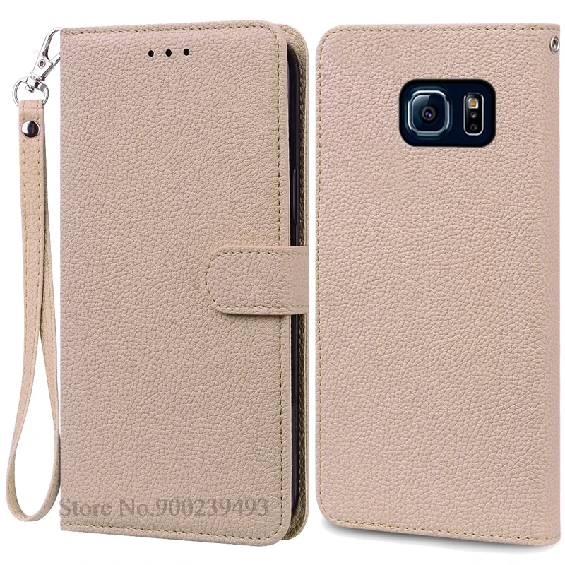 Luxurious Leather Flip Wallet Case for Samsung Galaxy S6 Series - Premium Protection and Style
