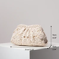 Patterned Hollow Woven Clutch Bag, Simple and Versatile Handbag, Bohemian Beach Bag, Holiday Casual Straw Wallet, Elegant Evening Party Bag (Patterns Are Random) - Image 3