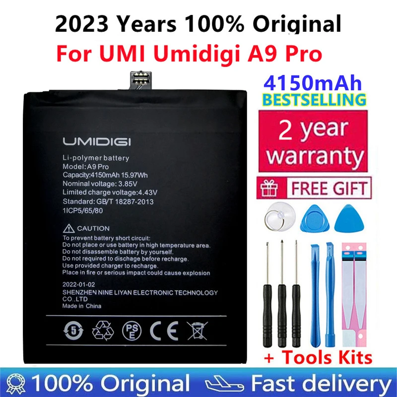 

2023 Years 100% Original For UMI Umidigi A9 Pro Battery For UMIDIGI A9 Pro A9Pro 4150mAh Cell Mobile Phone Batteries Bateria