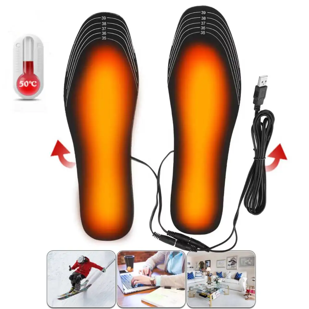 Verwarmde Inlegzolen USB - Waterdichte Knipbare Thermische Schoenzolen Voor Winter